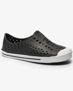 Chłopięce|Dziewczęce^Royalfashion Czarne ażurowe dziecięce gumowe trampki Jiteri czarny