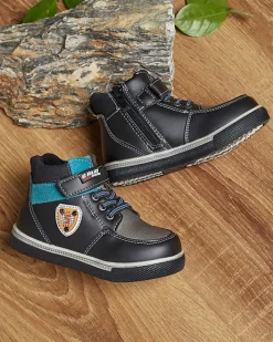 Chłopięce^Royalfashion Czarne chłopięce botki Wiasio czarny