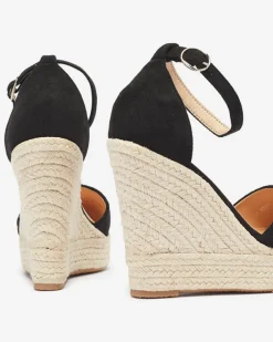 Sandały Na Koturnie^Royalfashion Czarne damskie sandały na koturnie Meylasi czarny