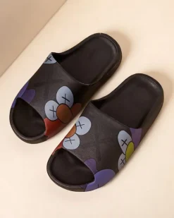 Klapki Basenowe|Klapki Płaskie^Royalfashion Czarne damskie klapki Elmino czarny