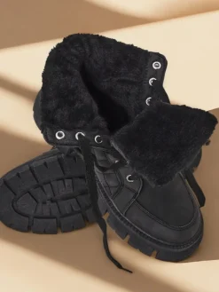 Trapery|Botki Z Delikatnym Ociepleniem^Royalfashion Czarne damskie ocieplane botki typu trapery Hogenaf czarny