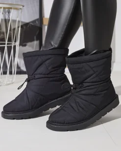 Śniegowce^Royalfashion Czarne damskie ocieplane buty a'la śniegowce Kaliolen czarny