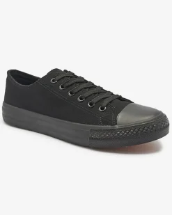 Trampki^Royalfashion Czarne damskie klasyczne sznurowane trampki Ogisa czarny