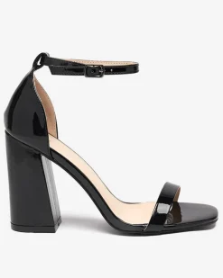 Buty Na Wielkie Wyjście|Sandały Na Słupku^Royalfashion Czarne damskie sandały na słupku Whopso czarny