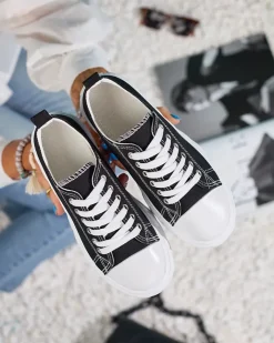 Trampki^Royalfashion Czarne damskie trampki Merija