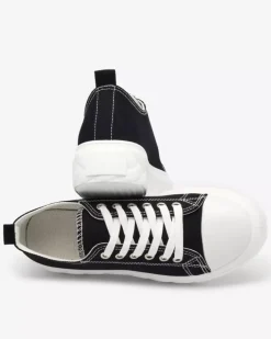 Trampki^Royalfashion Czarne damskie trampki Merija