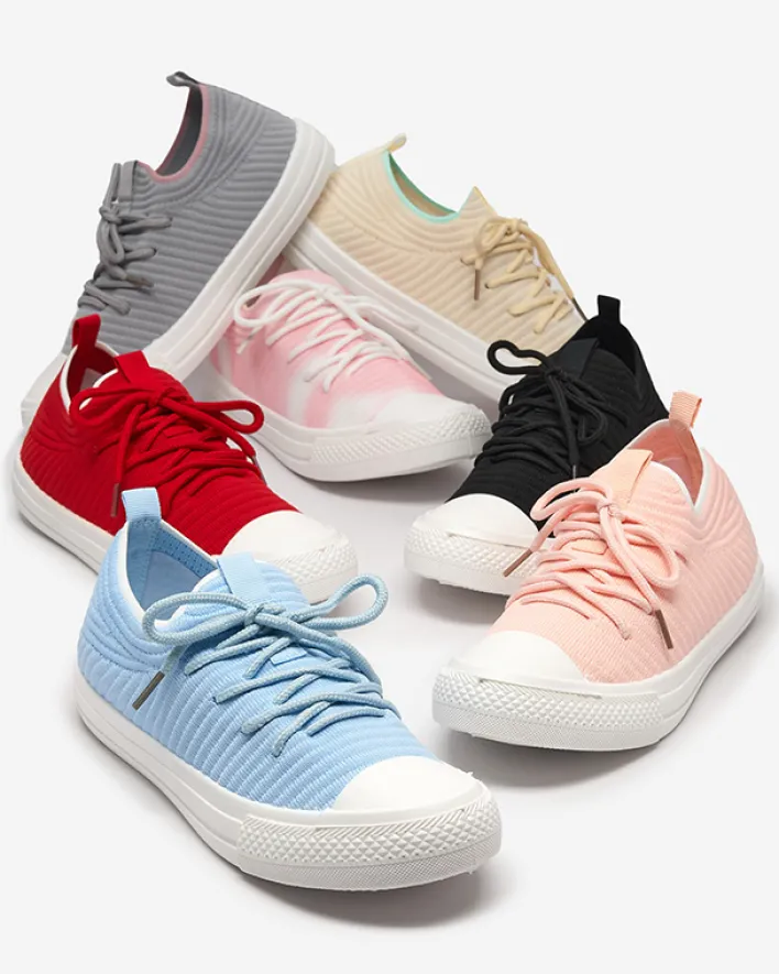 Trampki^Royalfashion Czarne damskie prążkowane trampki Manfer czarny