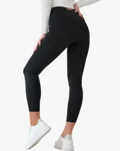 Legginsy / Tregginsy^Royalfashion Czarne damskie legginsy z szeroką gumą w pasie