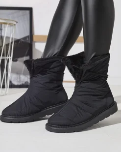 Śniegowce^Royalfashion Czarne damskie buty a'la śniegowce Amirfu czarny