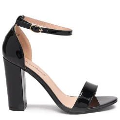 Buty Na Wielkie Wyjście|Sandały Na Słupku^Royalfashion Czarne damskie sandały na wyższym słupku Rosdo czarny