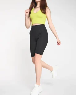 Spodenki 3/4|Krótkie Spodenki^Royalfashion Czarne damskie legginsy kolarki czarny