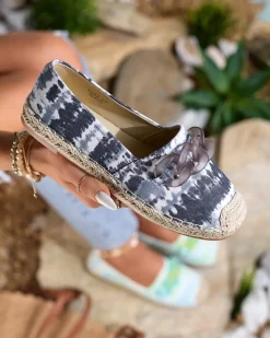 Espadryle Płaskie^Royalfashion Czarne espadryle damskie z printem Serffio czarny