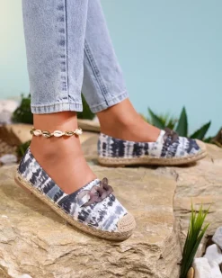 Espadryle Płaskie^Royalfashion Czarne espadryle damskie z printem Serffio czarny