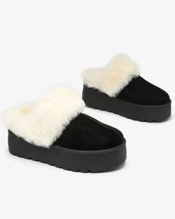 Śniegowce^Royalfashion Czarne krótkie damskie buty a'la śniegowce Esteri czarny