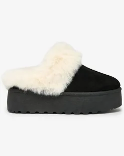 Śniegowce^Royalfashion Czarne krótkie damskie buty a'la śniegowce Esteri czarny