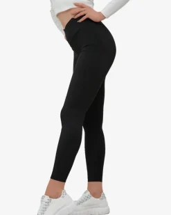 Legginsy / Tregginsy^Royalfashion Czarne legginsy damskie z szeroką gumą w pasie