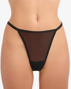 Stringi^Royalfashion Czarne majtki damskie stringi