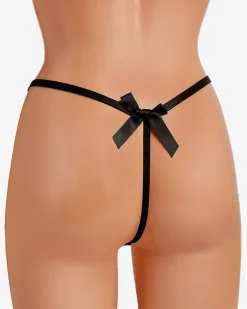 Stringi^Royalfashion Czarne majtki damskie stringi