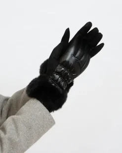 Rękawiczki^Royalfashion Czarne rękawiczki damskie czarny