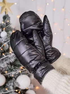 Rękawiczki^Royalfashion Czarne rękawiczki damskie czarny