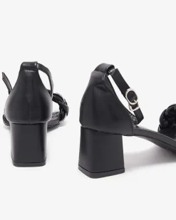 Buty Na Wielkie Wyjście|Sandały Na Słupku^Royalfashion Czarne sandały damskie na słupku Marienka czarny