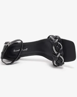 Buty Na Wielkie Wyjście|Sandały Na Słupku^Royalfashion Czarne sandały damskie na słupku Marienka czarny