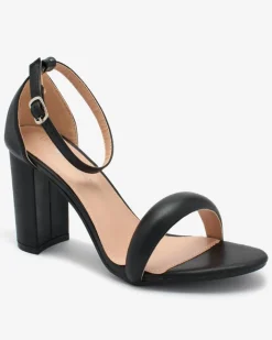 Buty Na Wielkie Wyjście|Sandały Na Słupku^Royalfashion Czarne Sandałki damskie na wysokim słupku Vefre