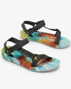 Sandały Płaskie^Royalfashion Czarne sandały damskie z kolorową podeszwą Asottil czarny