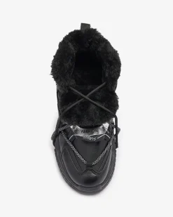 Śniegowce|Ocieplane^Royalfashion Czarne sneakersy z ociepleniem Pommie czarny