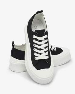 Trampki^Royalfashion Czarne sportowe trampki na platformie Luceri czarny