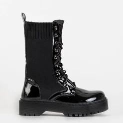 Workery|Botki Bez Ocieplenia^Royalfashion Czarne workery z elastyczną wstawką Kukizo czarny