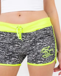 Krótkie Spodenki^Royalfashion Czarno-żółte damskie sportowe krótkie spodenki czarny