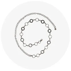 Paski^Royalfashion Czarny damski metalowy pasek