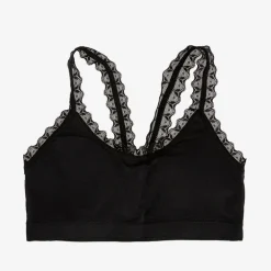 Bielizna^Royalfashion elastyczny biustonosz dziewczęcy czarny
