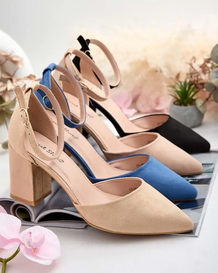 Buty Na Wielkie Wyjście|Sandały Na Słupku^Royalfashion Czółenka damskie na słupku Lilolla Ecru