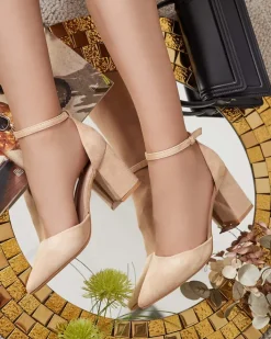 Buty Na Wielkie Wyjście|Sandały Na Słupku^Royalfashion Czółenka damskie na słupku Lilolla brązowy