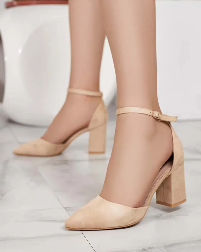 Buty Na Wielkie Wyjście|Sandały Na Słupku^Royalfashion Czółenka damskie na słupku Lilolla brązowy