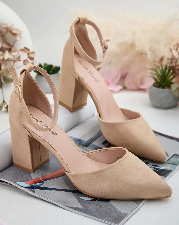 Buty Na Wielkie Wyjście|Sandały Na Słupku^Royalfashion Czółenka damskie na słupku Lilolla brązowy