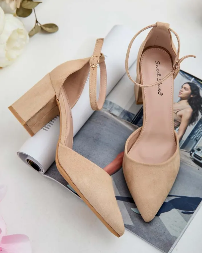 Buty Na Wielkie Wyjście|Sandały Na Słupku^Royalfashion Czółenka damskie na słupku Lilolla brązowy