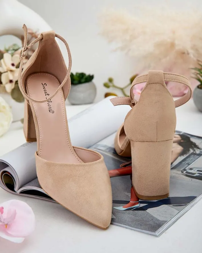 Buty Na Wielkie Wyjście|Sandały Na Słupku^Royalfashion Czółenka damskie na słupku Lilolla brązowy