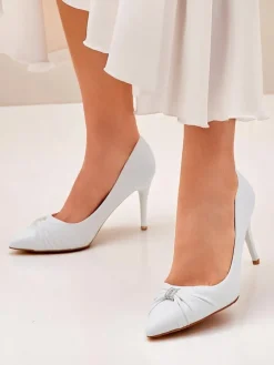 Szpilki^Royalfashion Czółenka damskie eko skórzane Venetia Nera biały