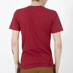 Bluzki^Royalfashion Czerwona bawełniana koszulka męska z printem czerwony