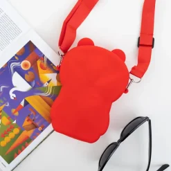 Dziewczęce^Royalfashion Czerwona torebka w kształcie misia czerwony