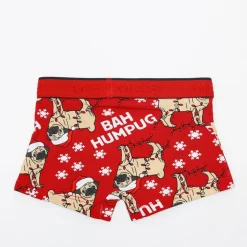 Bielizna^Royalfashion Czerwone chłopięce świąteczne bokserki czerwony