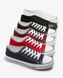 Trampki^Royalfashion Czerwone damskie klasyczne sznurowane trampki Ogisa czerwony