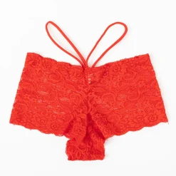 Brazyliany^Royalfashion Czerwone koronkowe brazyliany