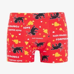 Majtki^Royalfashion Czerwone męskie bokserki z printem czerwony