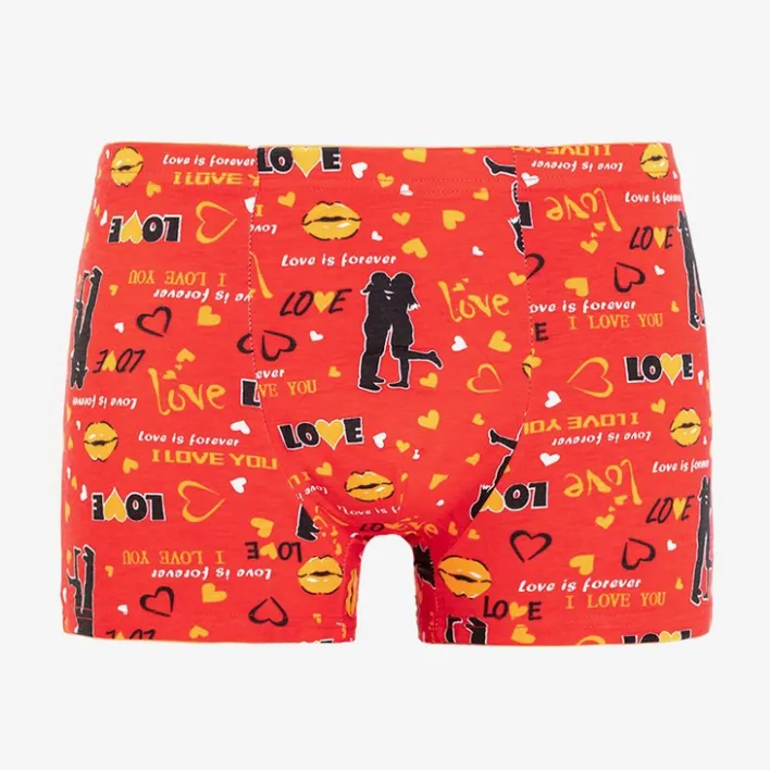 Majtki^Royalfashion Czerwone męskie bokserki z nadrukiem czerwony