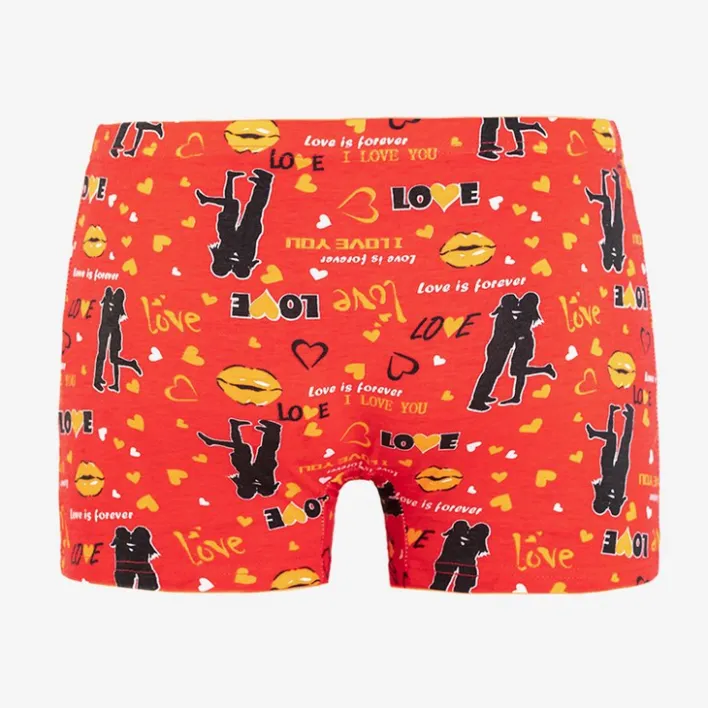 Majtki^Royalfashion Czerwone męskie bokserki z nadrukiem czerwony