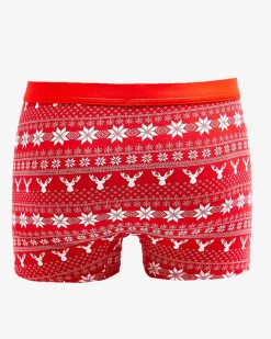 Majtki^Royalfashion Czerwone męskie bokserki świąteczne